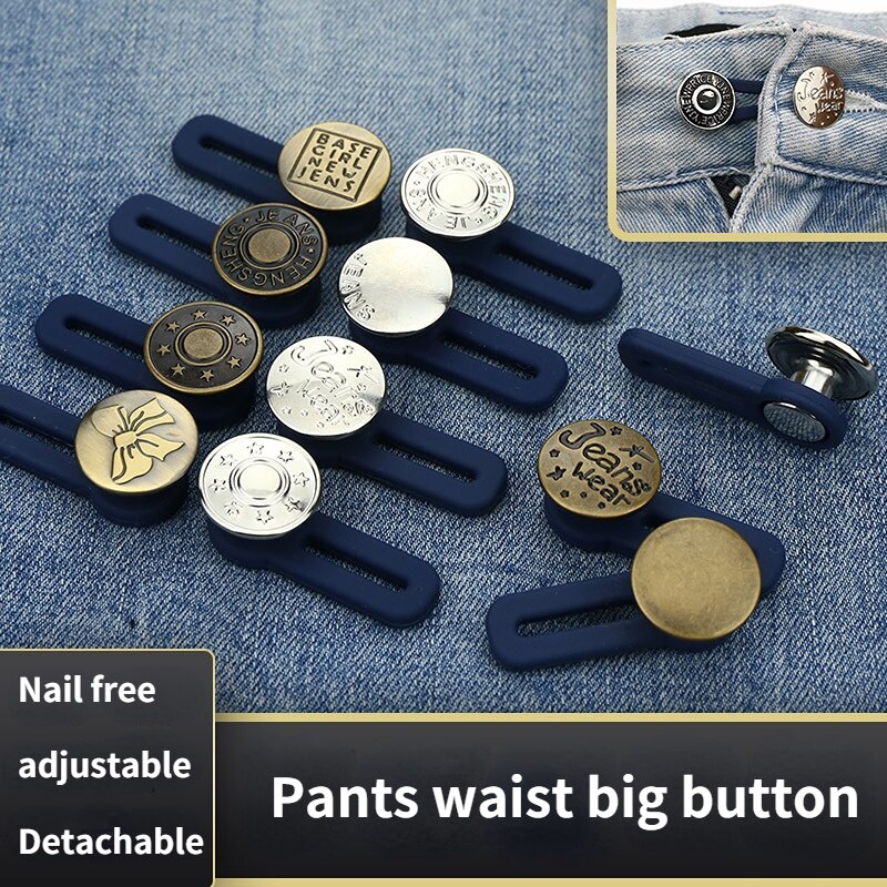 Random 1pcs Jeans Buttons Fit for Expand Waist Nail..